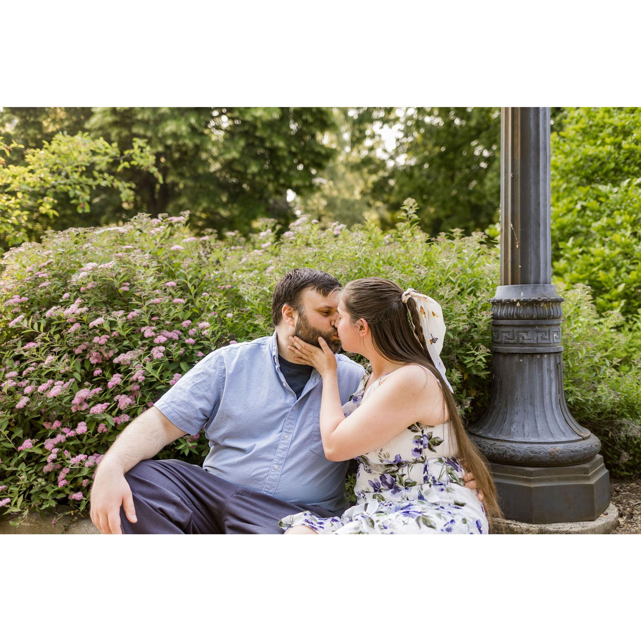 We did an Engagement photo shoot through Minnetrista's paths and gardens in June of 2023.