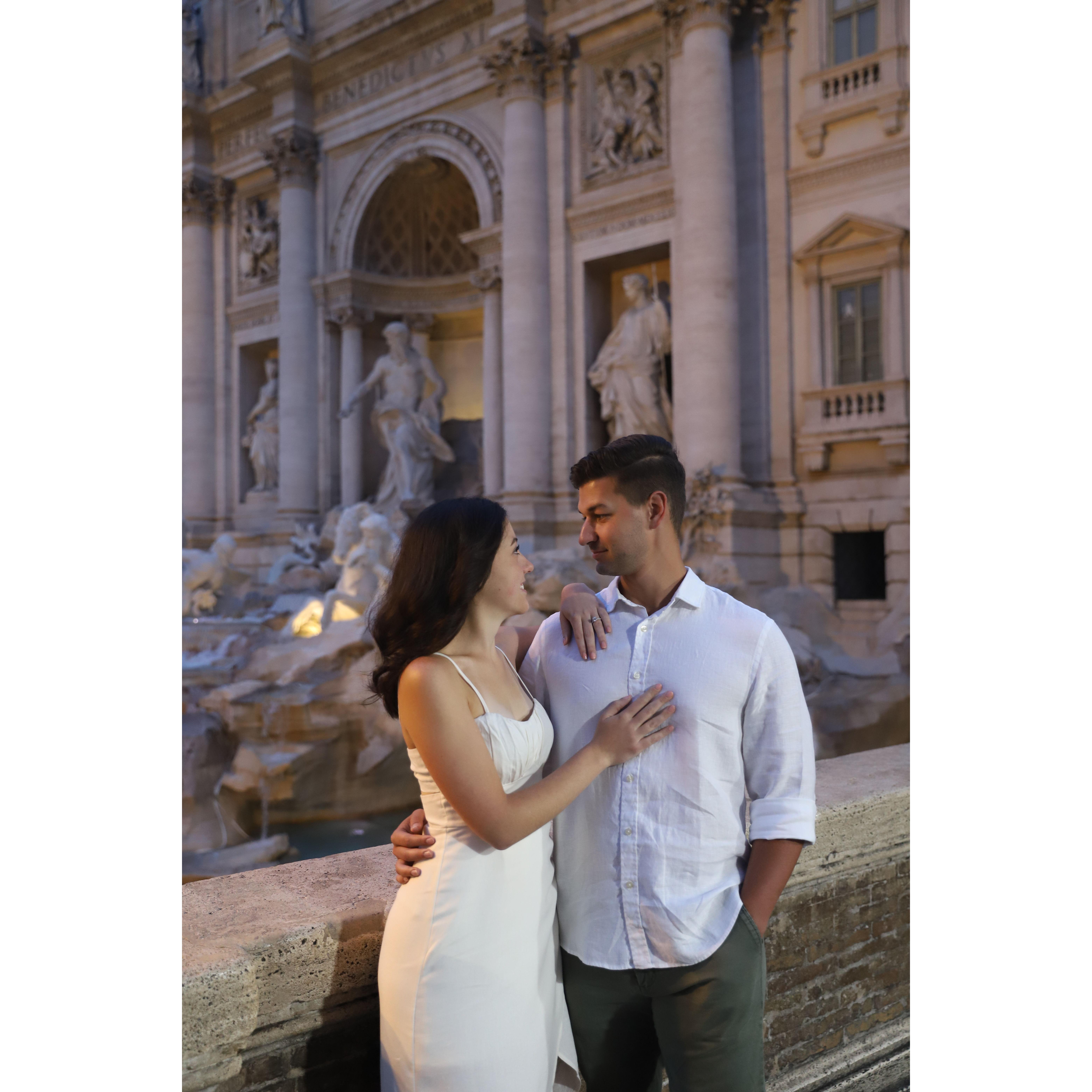 Scenes from our engagement shoot in Italy! Trevi Fountain