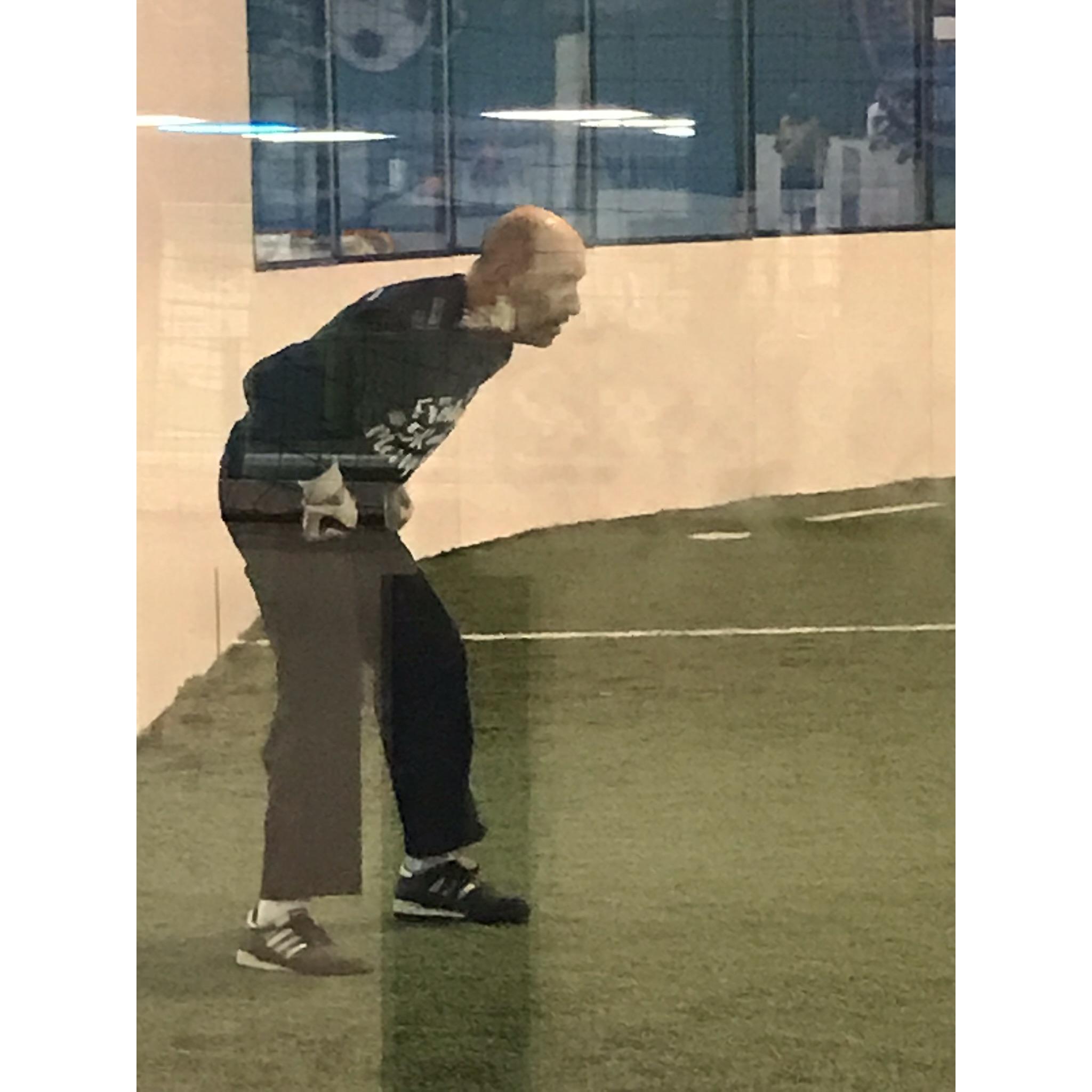 Cheering on my sexy soccer player