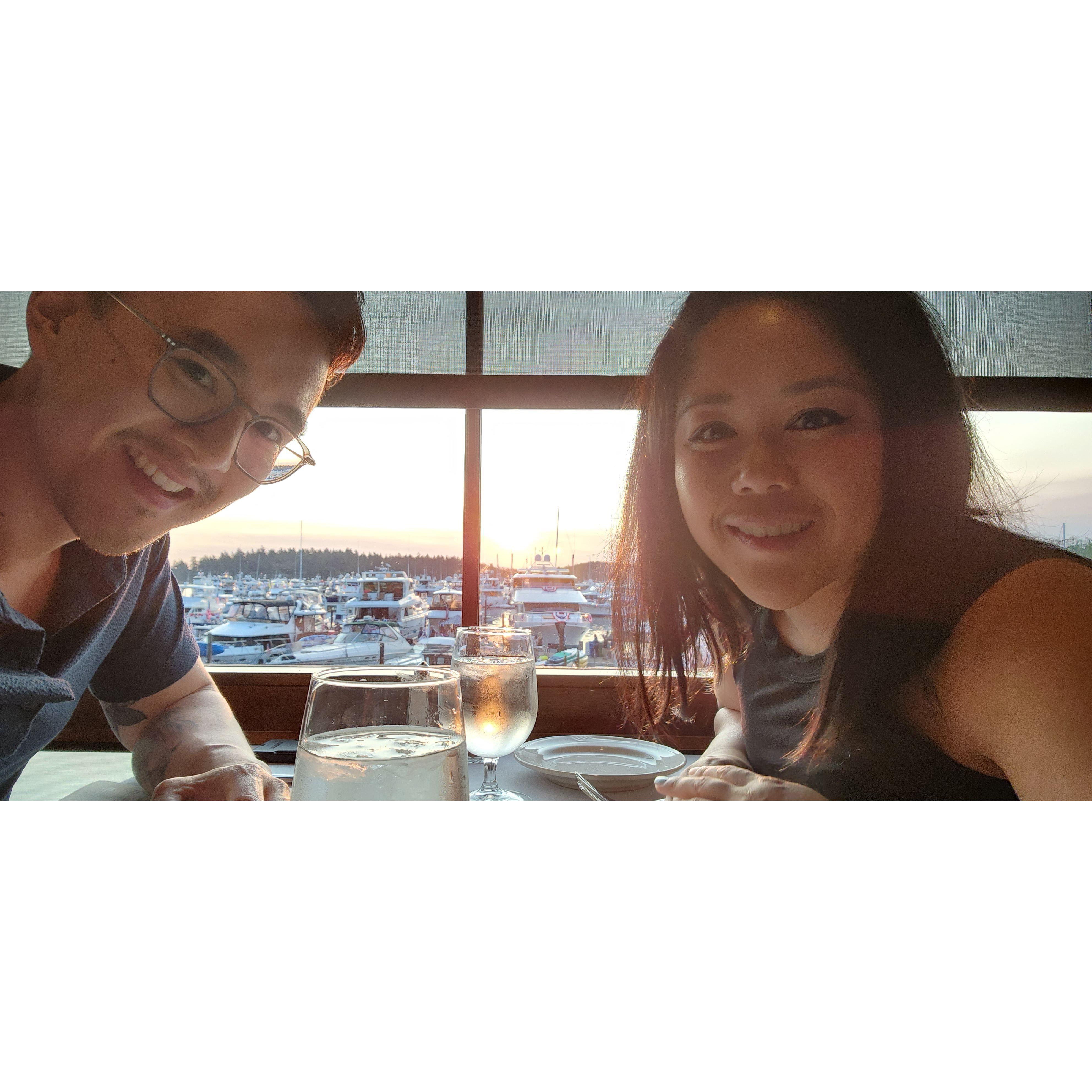 Our one year anniversary - the restaurant made an announcement of "Mr. and Mrs. Wong"... who knew :)