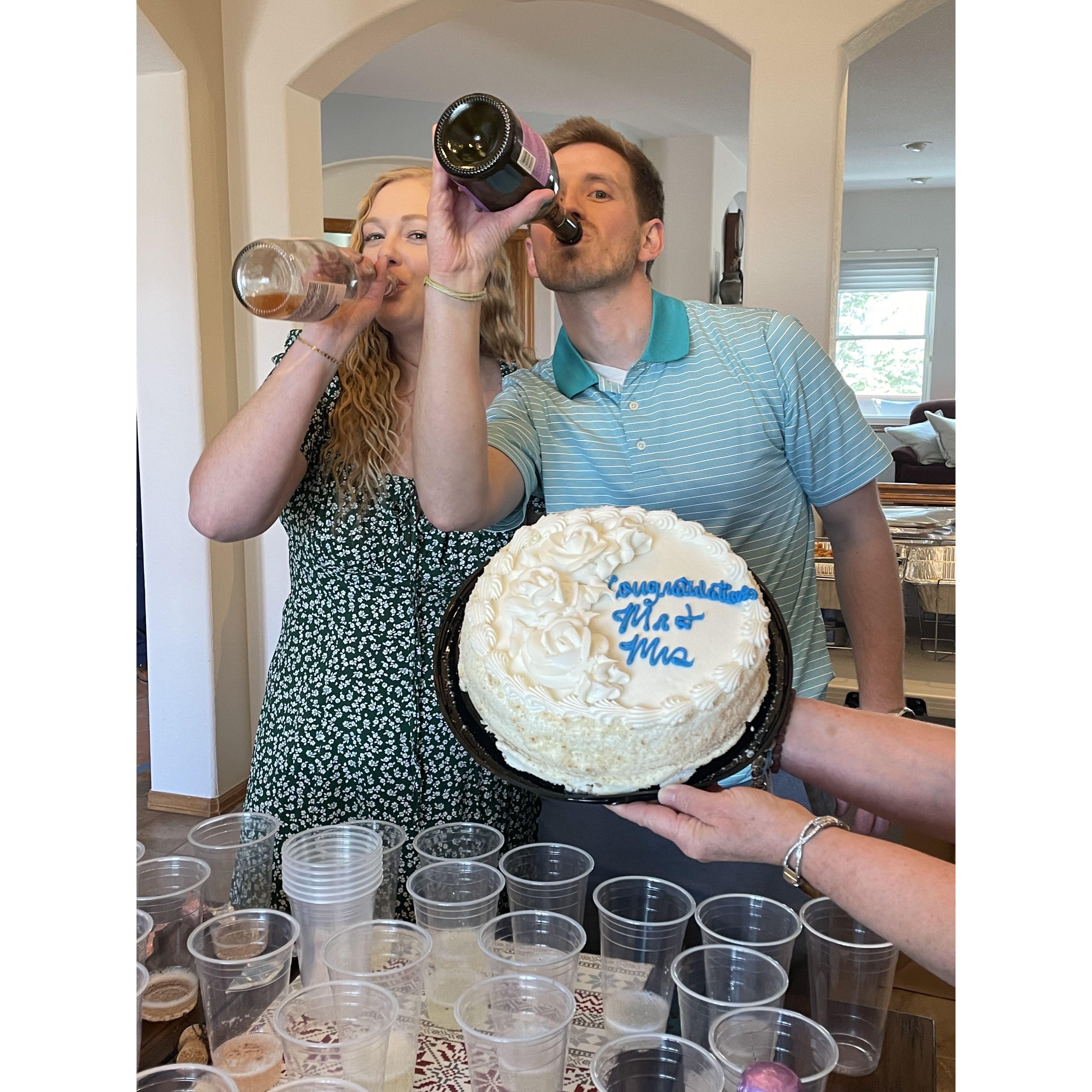 Poppin' bubblies for poppin' the question!