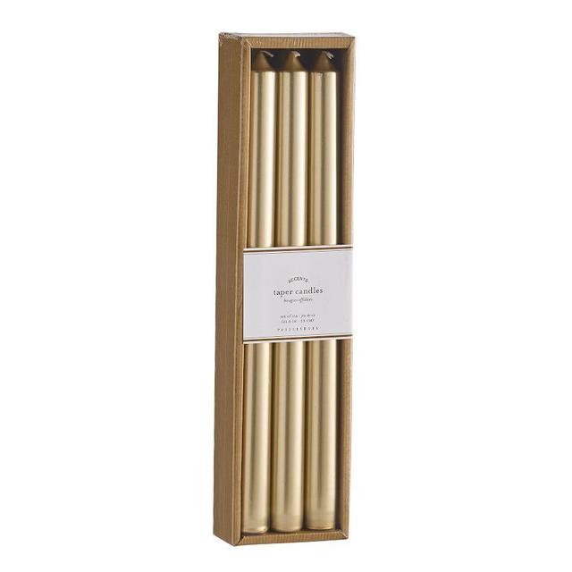 Unscented Color Taper Candle, Gold, Set of 6