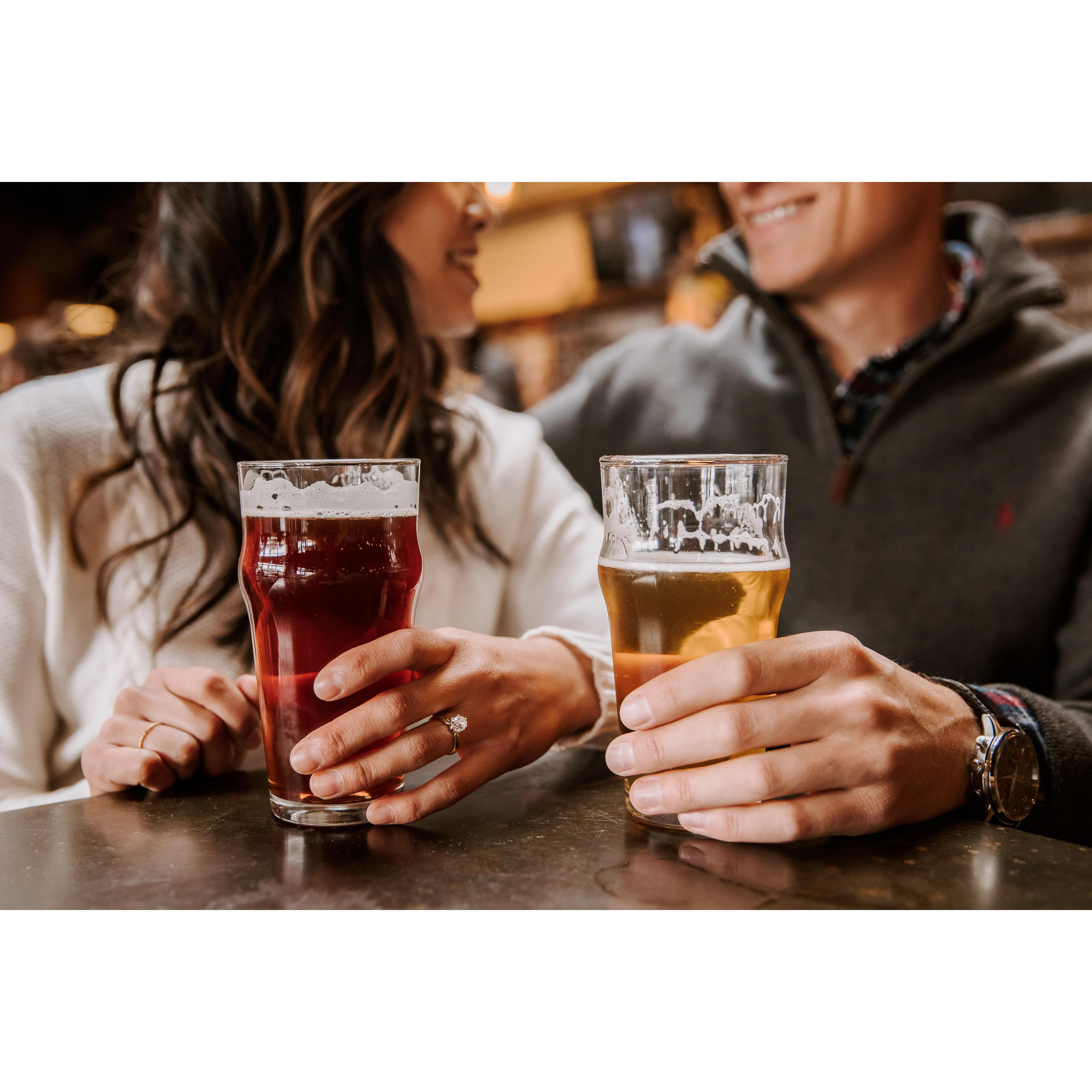 B: "What kind of beer is that"
P: 60% Reds Rye and 40% Rubaeus, *proceeds to educate B on beer mixture*