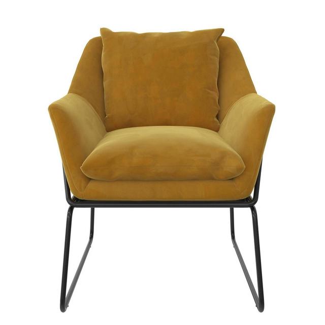 Alisa Velvet Accent Chair Mustard Yellow - Room & Joy