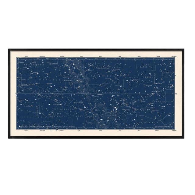 Antique Star Map Large Celestial Print