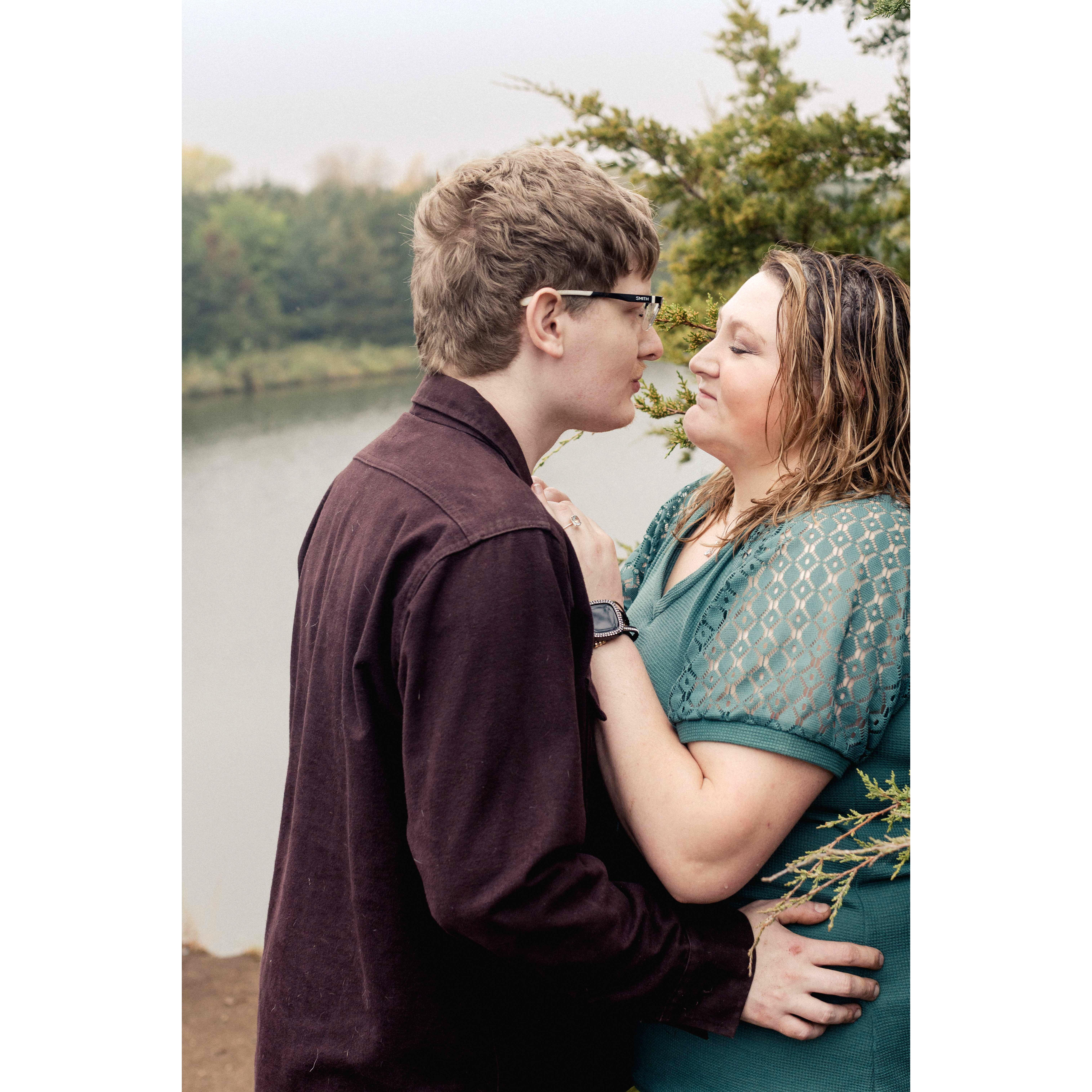 This was towards the end of our engagement shoot. The mist was definitely leaning more towards rain, but we were still having so much fun!