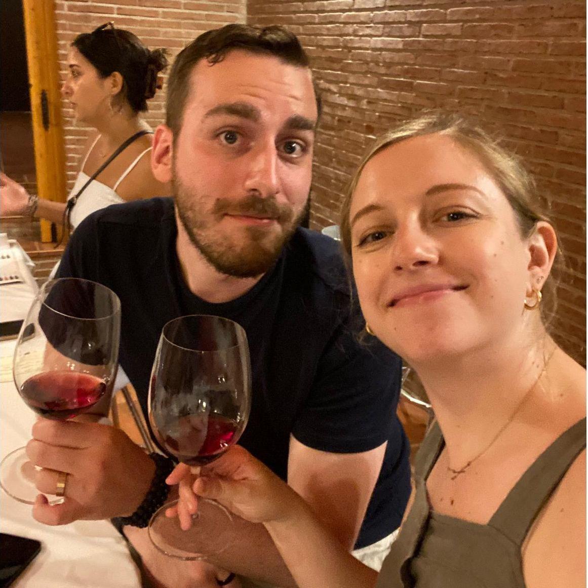 Trying wines in Barcelona
