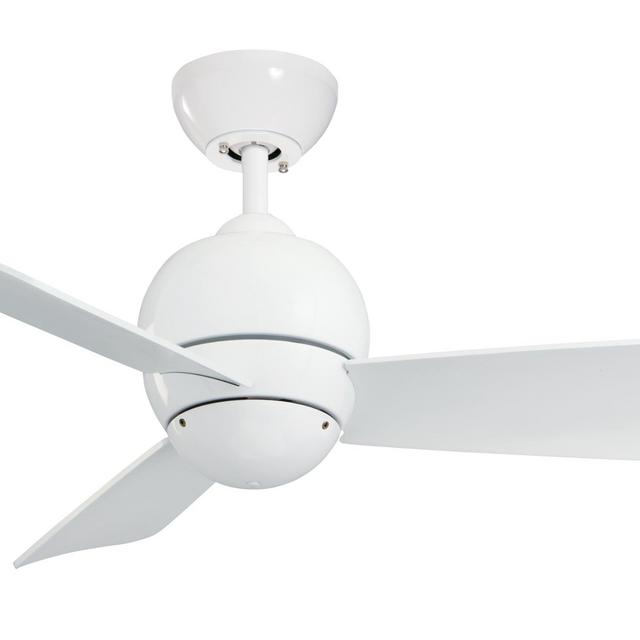 Emerson Ceiling Fans CF130WW Tilo Modern Low Profile/Hugger Indoor Outdoor Ceiling Fan, Damp Rated, 30-Inch Blades, Light Kit Adaptable, Appliance White Finish