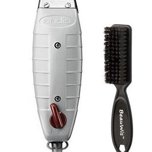 Andis Professional T-Outliner Beard/Hair Trimmer with T-Blade, Gray, Model GTO (04710) with a BeauWis Blade Brush