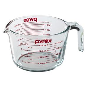 Pyrex 4-Cup Measuring Cup, Clear with Red Graphics