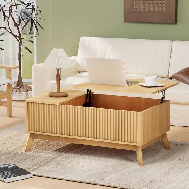 Royal Windsor Lift Top Coffee Table, Mid Century Modern Coffee Table,Farmhouse Wooden Coffee Table for Living Room,Rising Pull Up Coffee Table,Oak