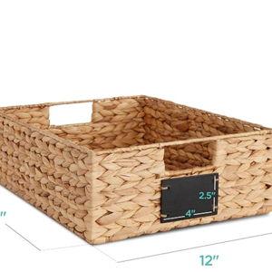 Set of 4 16x12in Large Pantry Baskets, Natural