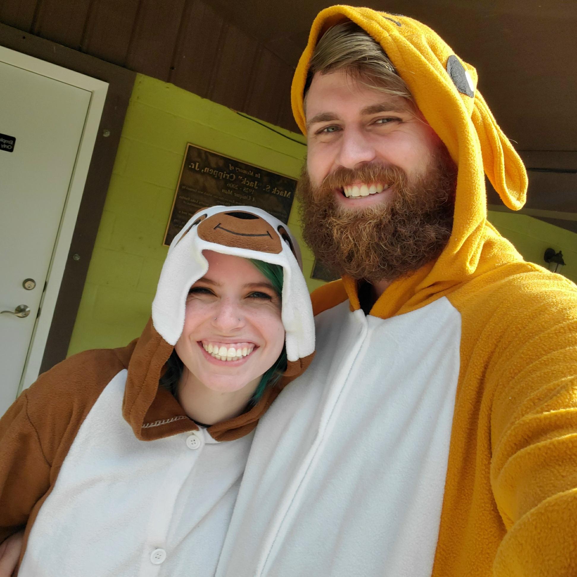 Our first Halloween together as sloth and kangaroo