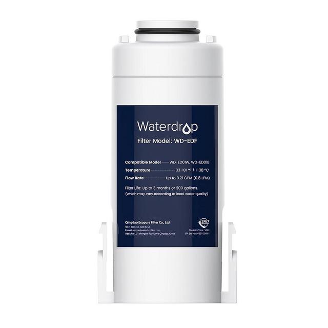 Waterdrop WD-EDF Replacement Filters for All Waterdrop 𝐄𝐥𝐞𝐜𝐭𝐫𝐢𝐜 Pitcher, WD-ED01W, WD-ED01B, Last Up to 3 Months or 200 Gallons, NSF/ANSI 401&53&42, Reduce Chlorine, Lead, PFAS (Pack of 1)