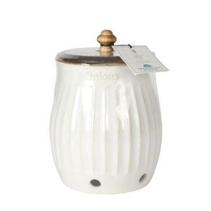 The Pioneer Woman Colette Stoneware Onion Keeper, White
