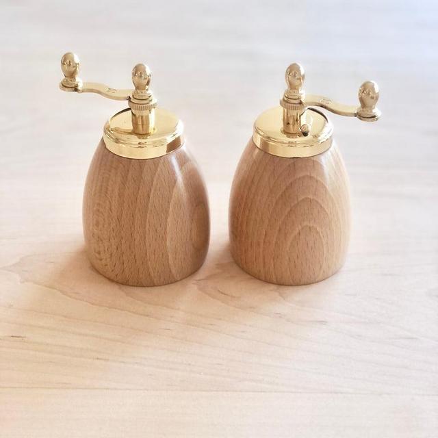 PRE-ORDER - Nina Salt & Pepper Mills - Beech & Brass