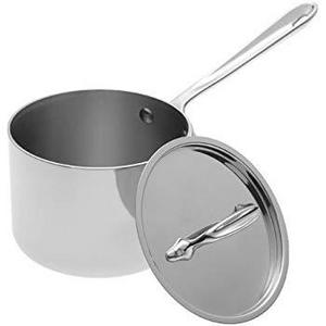 All-Clad 4204 Stainless Steel Tri-Ply Dishwasher Safe Sauce Pan with Lid/Cookware, 4-Quart, Silver