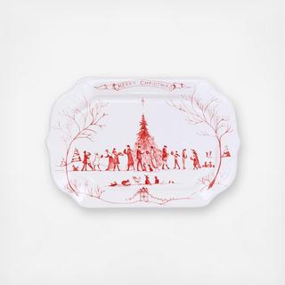 Country Estate Winter Frolic Merry Christmas Gift Tray