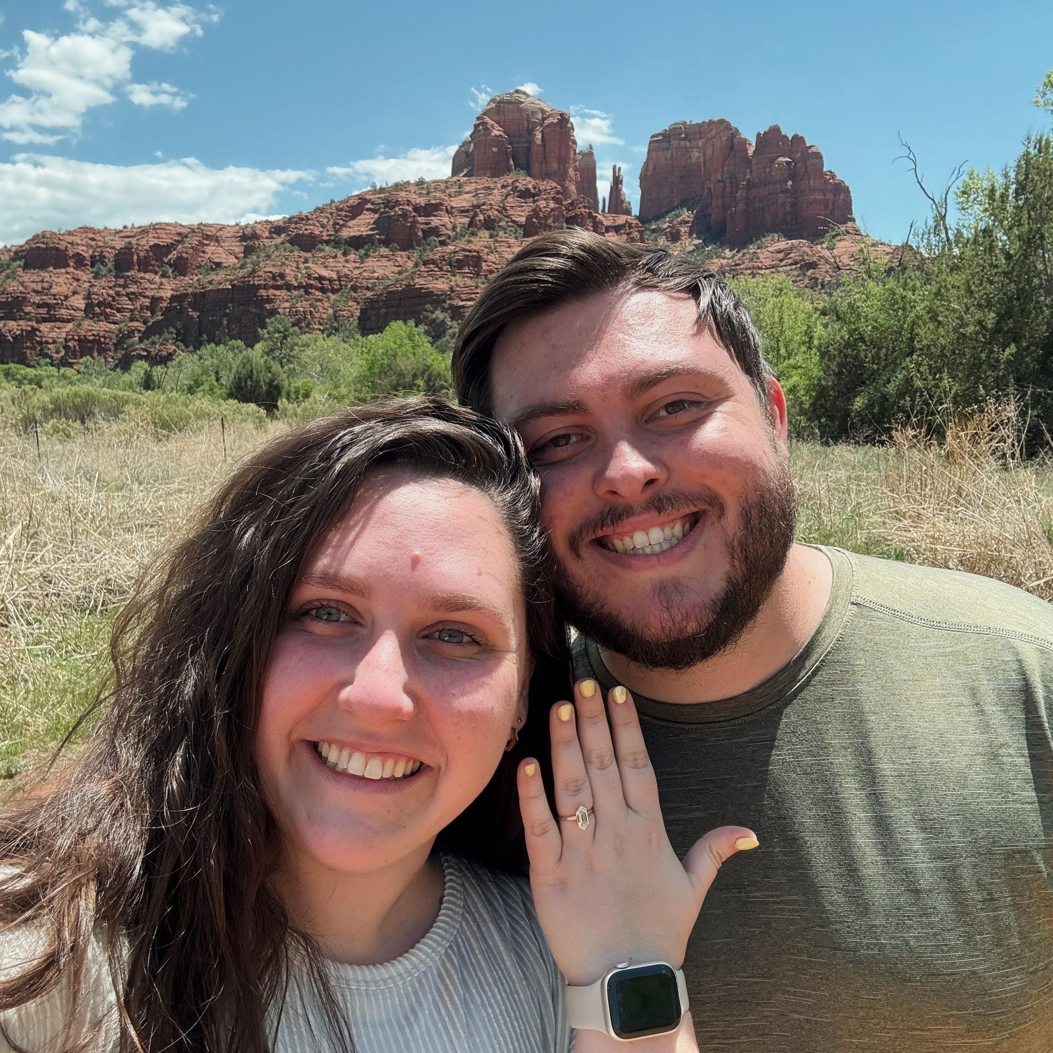 Showing off the ring to family - Sedona