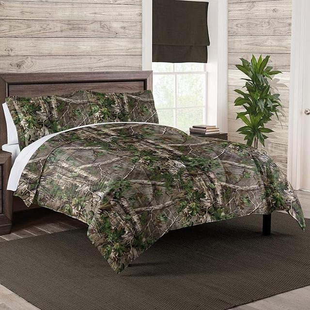 Northwest Realtree King 1 Comforter and 2 Sham Set, All Seasons, Men and Women Soft Cabin Bedding, Realtree Xtra Green Camo