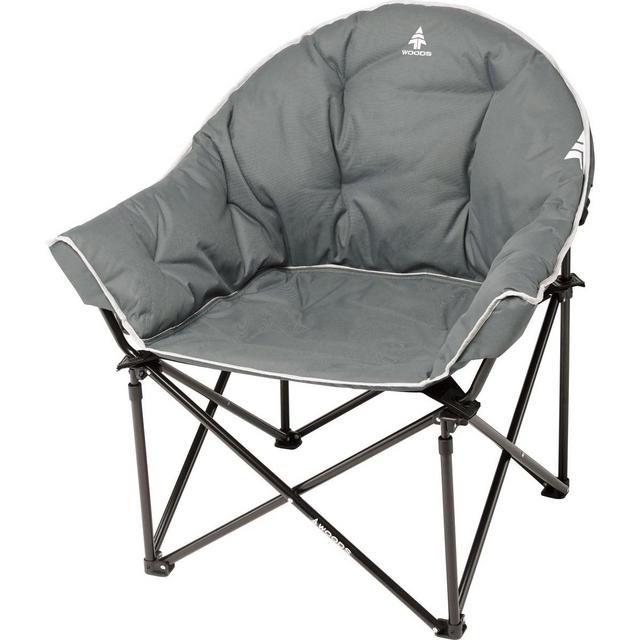Woods Strathcona Fully Padded Folding Camping Bucket Chair - Gray
