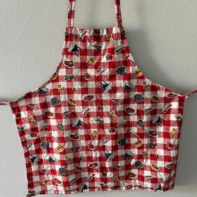 Red and White Checkered Summer Grillin’ Vintage Apron