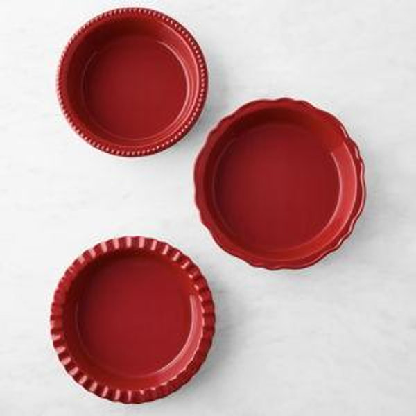 Williams Sonoma Stoneware Pie Dish, Set of 3, Red