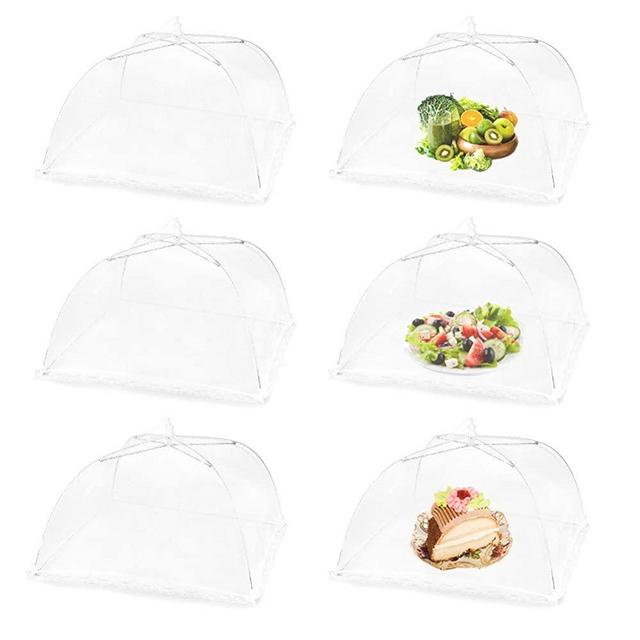 Mesh Food Covers Outdoor Masonda Pop-Up Food Tents(6 Pack) for Picnics/Grill/Party Outside Food Umbrella 100% Protection from Flies Reusable and Collapsible Net Cover 17×17 Inch