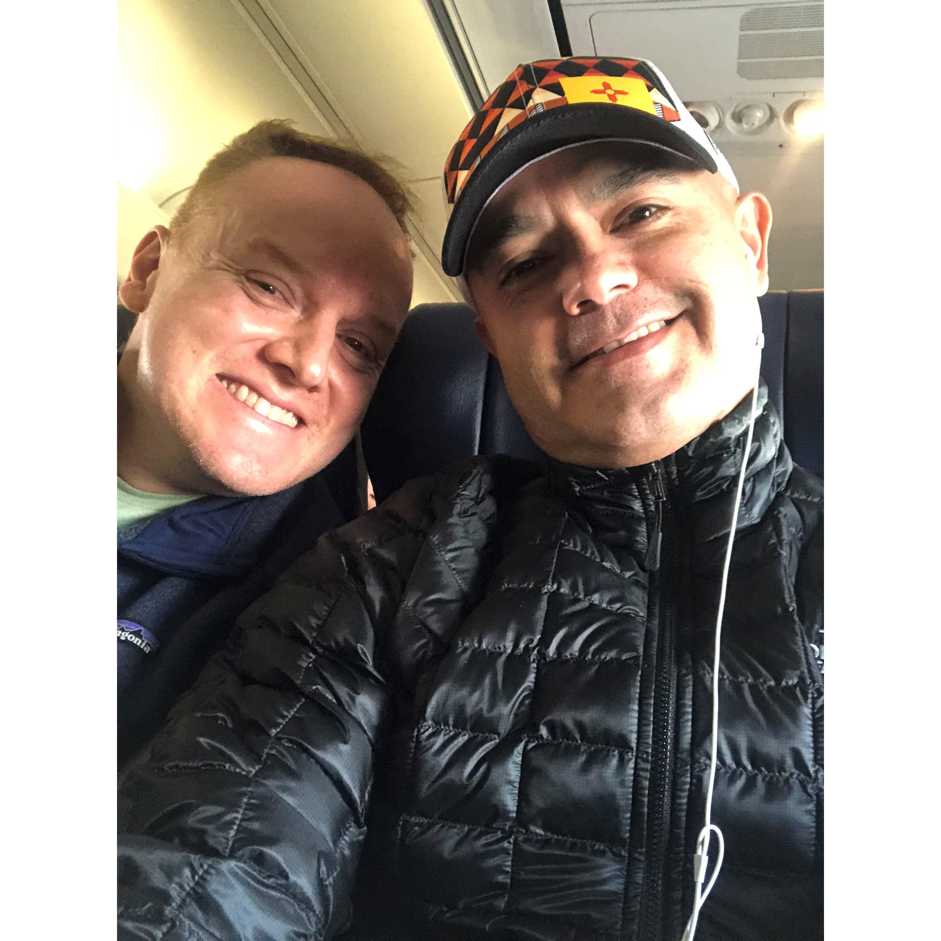 Flight to New York City Nov. 2017 for Joseph's NYC Marathon