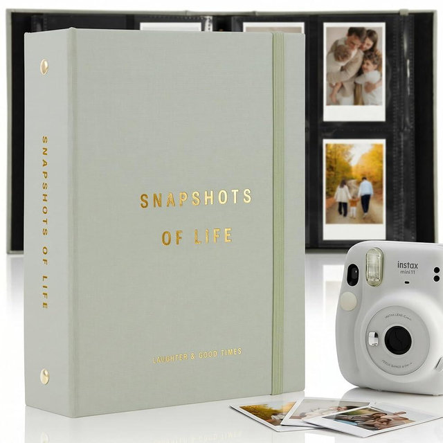 Beautiful Polaroid Photo Album for 2x3" Photos - Safely Holds 240 Pictures Of Unique Memories - The Perfect Instax Mini Compatible Photo Book To Store Your Pictures Or Trading Collection Cards