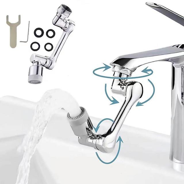XSWLHH Universal Rotating Faucet Extender for Bathroom,1080° Large-Angle Rotating Robotic Arm Water Nozzle Faucet Adaptor,Rotatable Multifunctional Extension Faucet Splash Filter Kitchen Tap Extend.