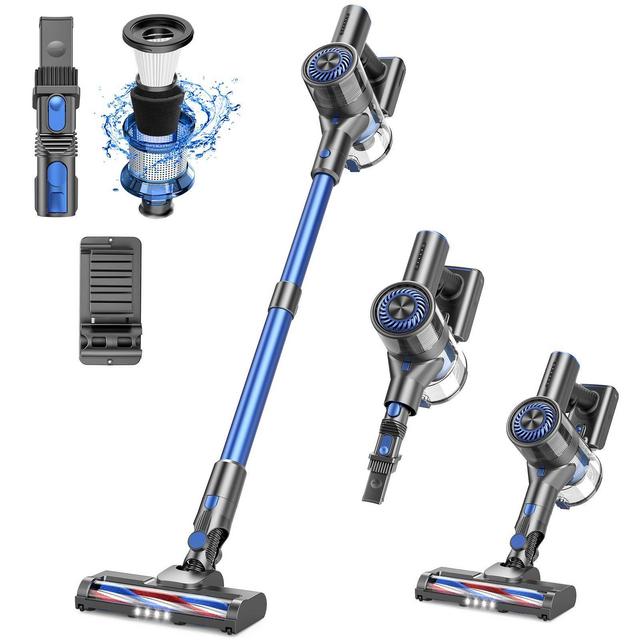 MAMNV Cordless Stick Vacuum with 2-in-1 Brushes For Carpet and HardFloors, Cordless Bagless Vacuum