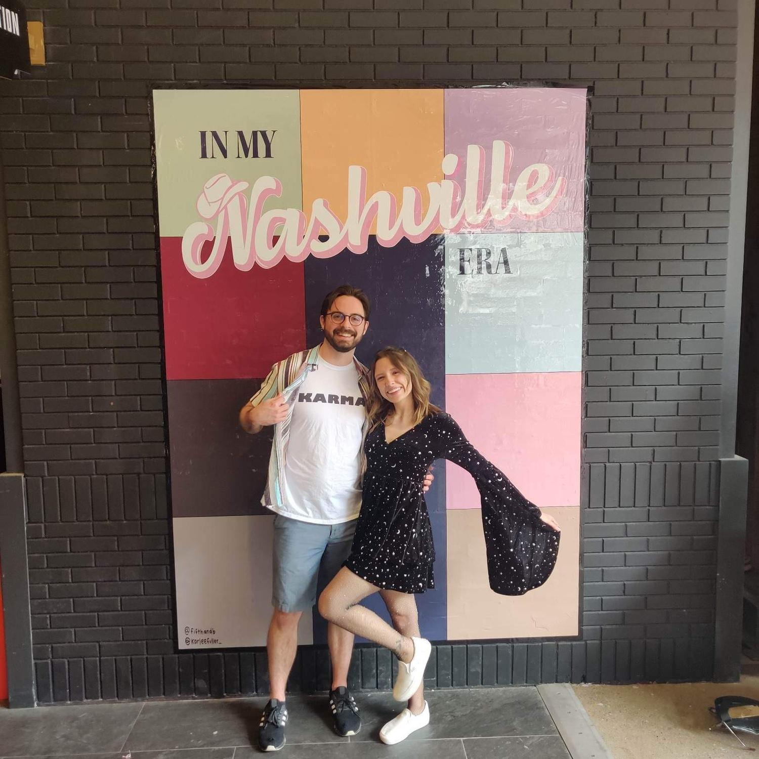 Karma is my boyfriend! Traveled to Nashville for Sam's birthday to see Taylor Swift - 2023