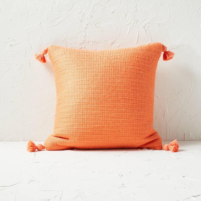 Textured Solid Square Throw Pillow Orange - Opalhouse™ designed with Jungalow