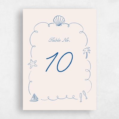 Blue Wedding Table Number - Boracay