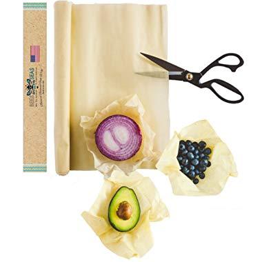 Bees4Seas Beeswax Food Wrap Roll-Large 75"x14". Made In USA. Eco-Friendly, Reusable Food Wrap. Organic, Non-Toxic Plastic Wrap Alternative. Sustainable Food Storage Keeps Food Fresh With Zero Waste.