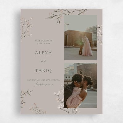 Greige, Brown Wedding Save the Date - Sweetbay Multiphoto