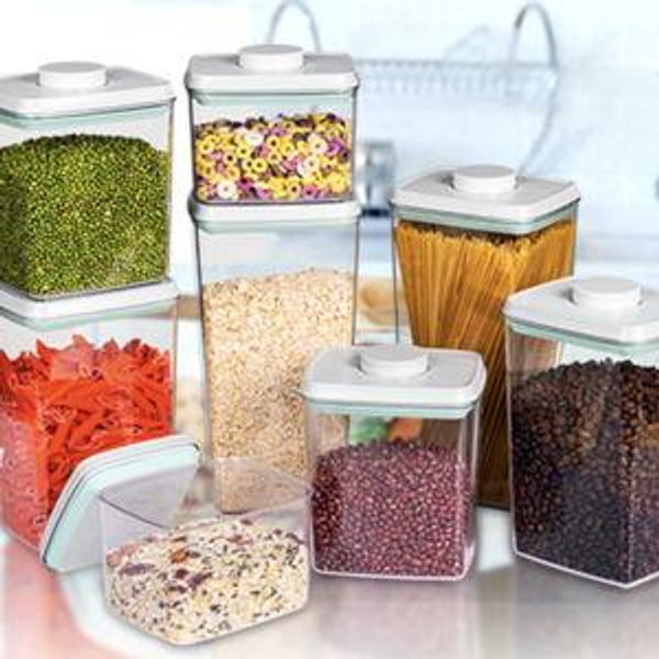 Ankou Pop Airtight Food Storage Containers with Lids for Kitchen Pantry Organizing Stackable Container for Cereal Snack Flour Sugar Coffee Spaghetti -12 Pcs(1.2, 2.0, 2.7, 3.3qt)*3