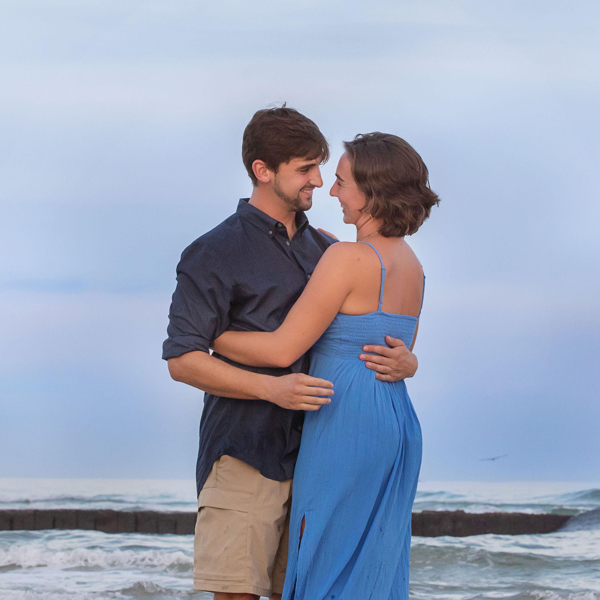 Engagement photo shoot at Wrightsville Beach