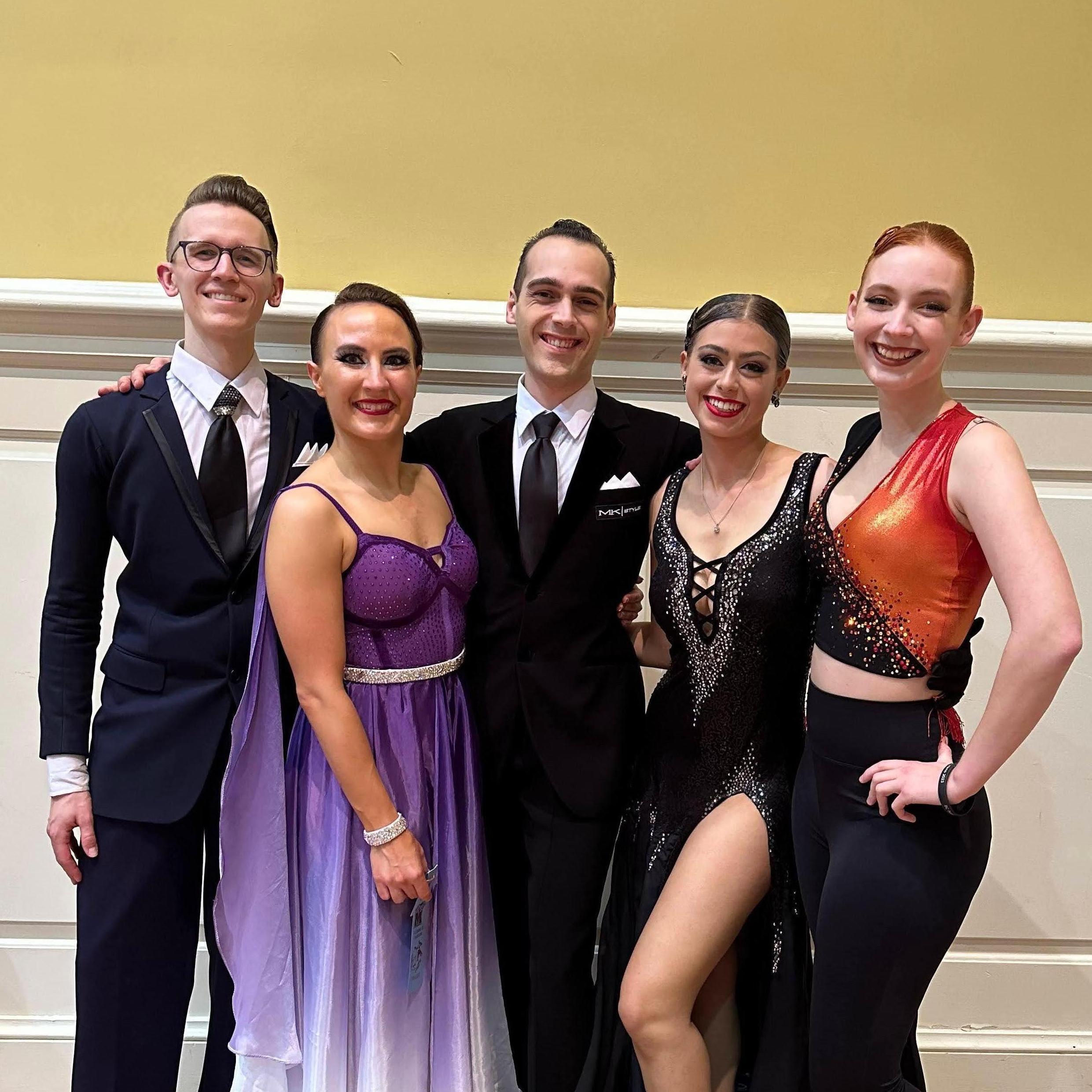 With the squad at a ballroom dance competition