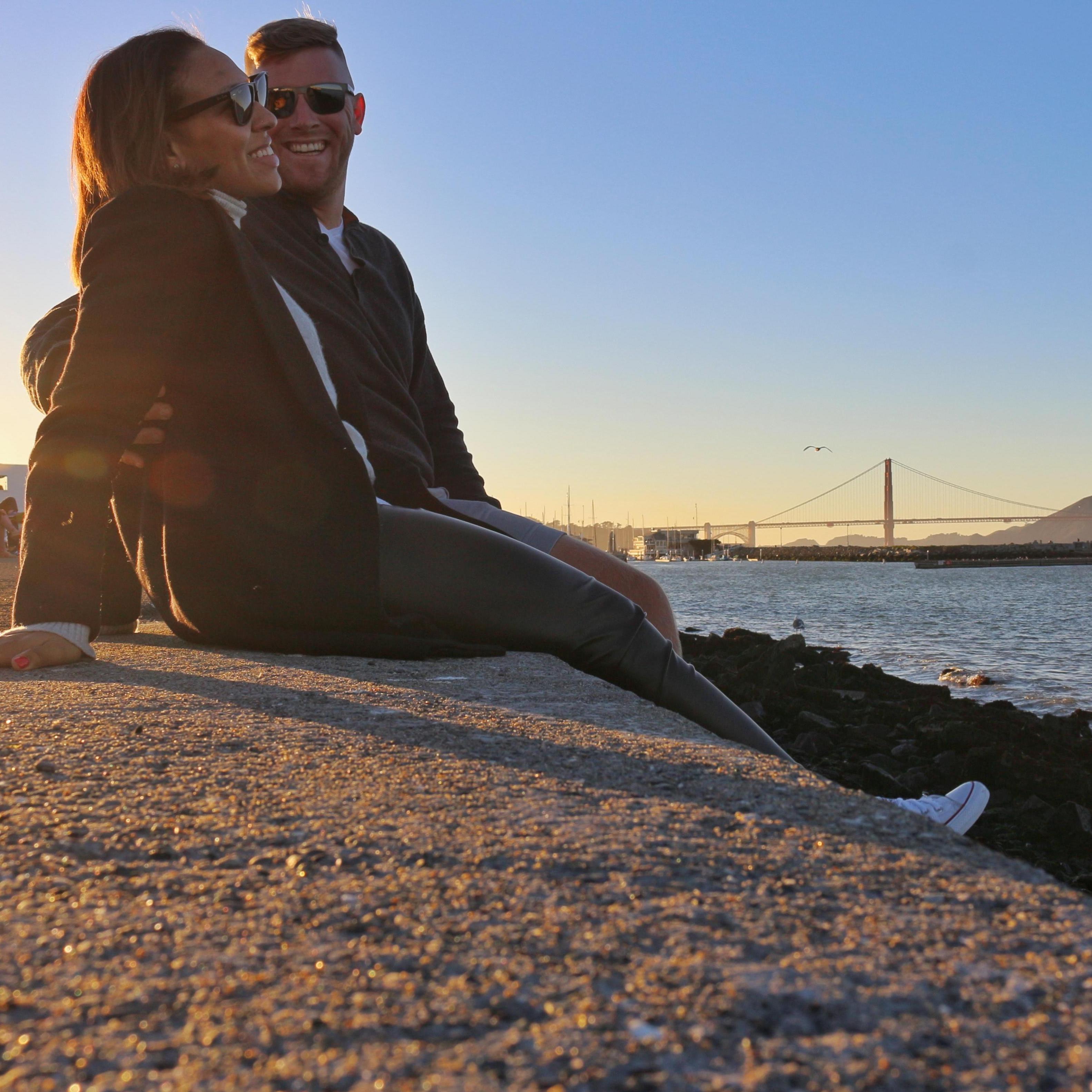 Sunset at the Golden Gate Bridge.