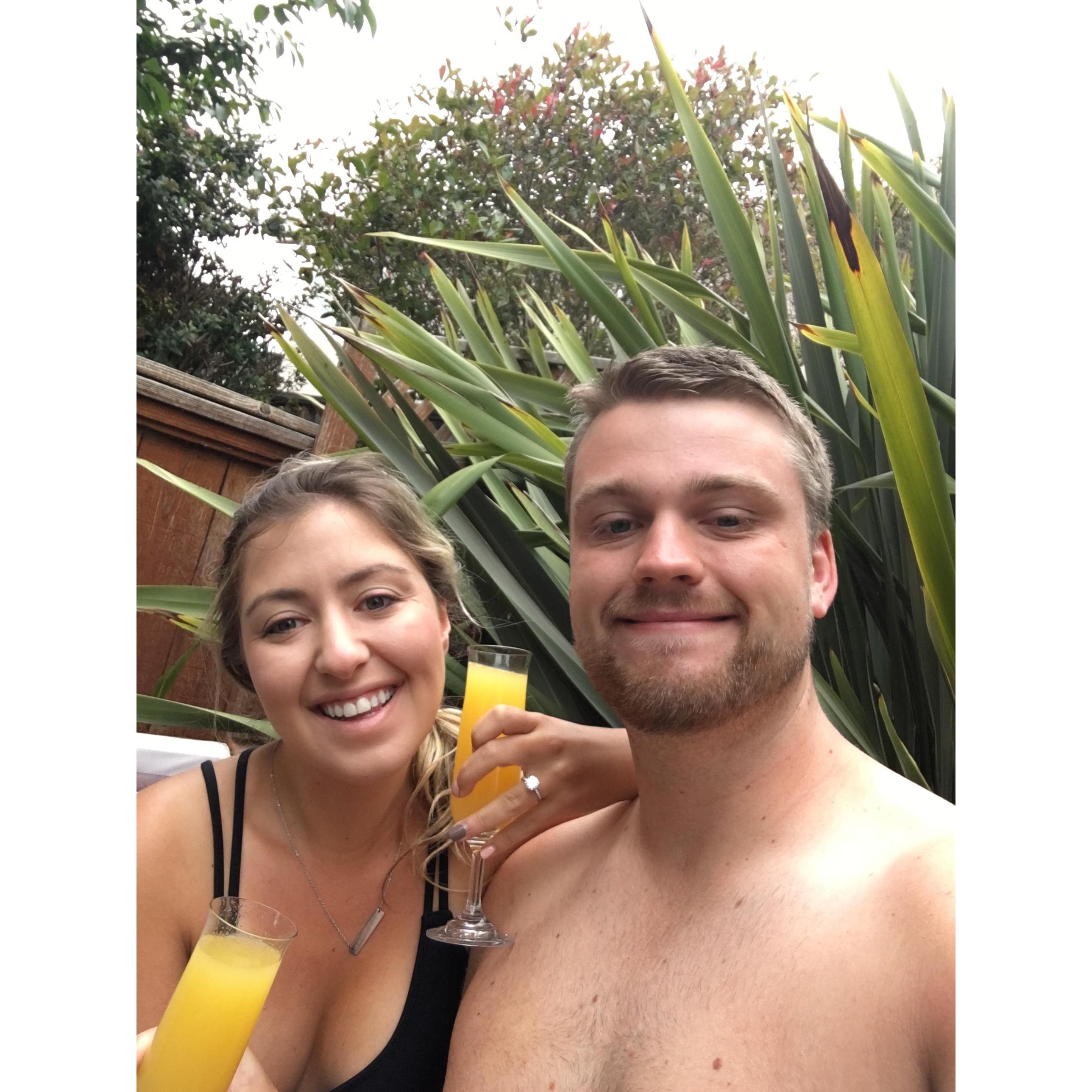 Morning after Evan Proposed! Aptos, California, July 2019
