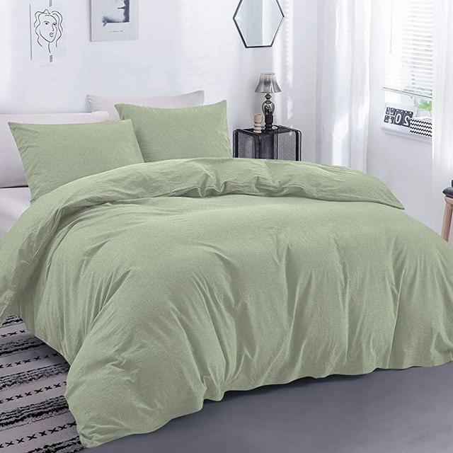 Luxury Duvet Cover Set Oversized Super King 120" x 98" Size - 100% Egyptian Cotton, 800TC 3-Piece Bedding Duvet Cover Set Zipper Closer & Corner Ties - Ultra Soft and Easy Care - (Sage Solid)