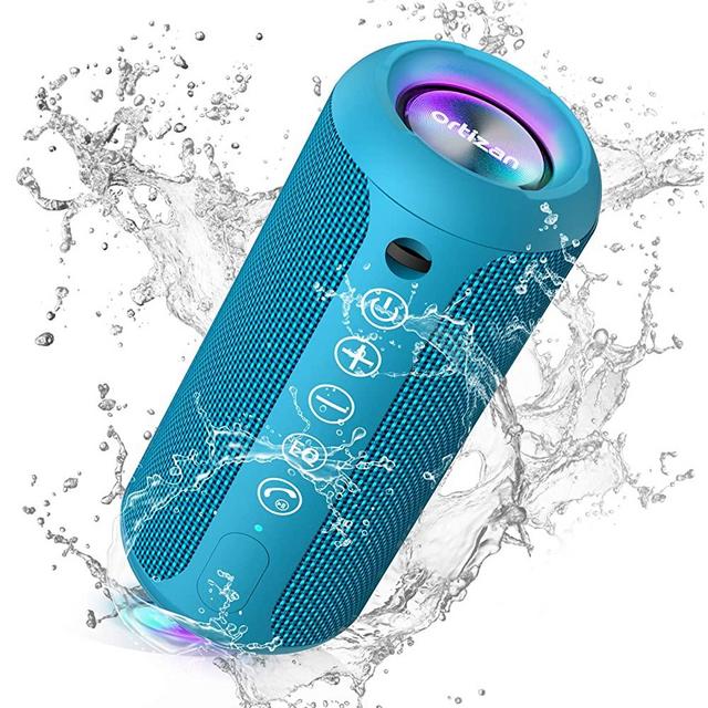 Ortizan Portable Bluetooth Speaker, IPX7 Waterproof Wireless Speaker with 24W Loud Stereo Sound, Outdoor Speakers with Bluetooth 5.0, 30H Playtime,66ft Bluetooth Range,Dual Pairing for Home