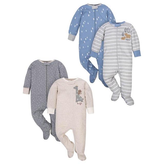 Mitten Cuff Footie Onesies, set of 4
