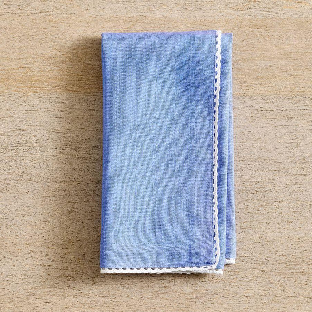 Mark D. Sikes Signature Scallop Napkin​s, Set of 4 - Blue