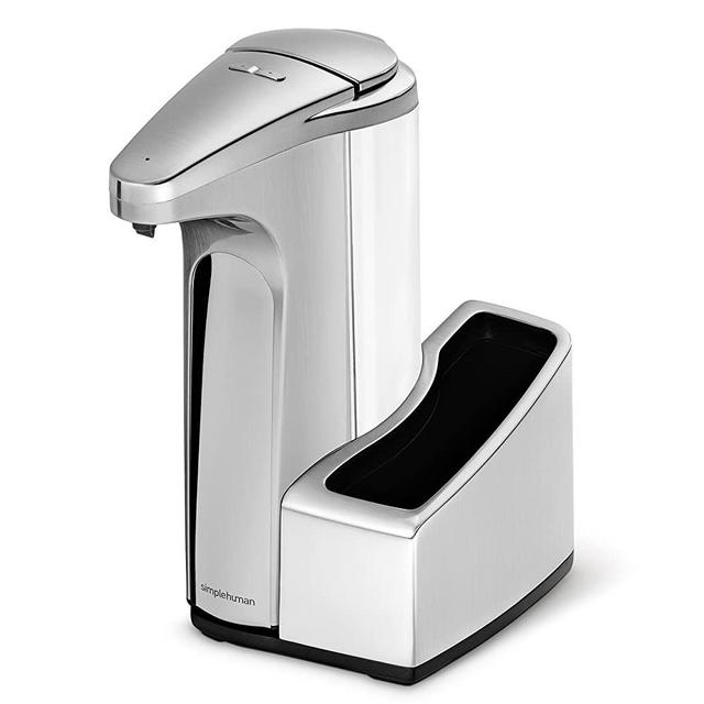 simplehuman 13 fl. oz Touch-Free Automatic Sensor Soap Pump With Removable Caddy, Brushed Nickel