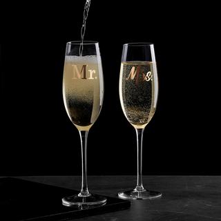 Toasting Mr. & Mrs. Flute Glass, Set of 2