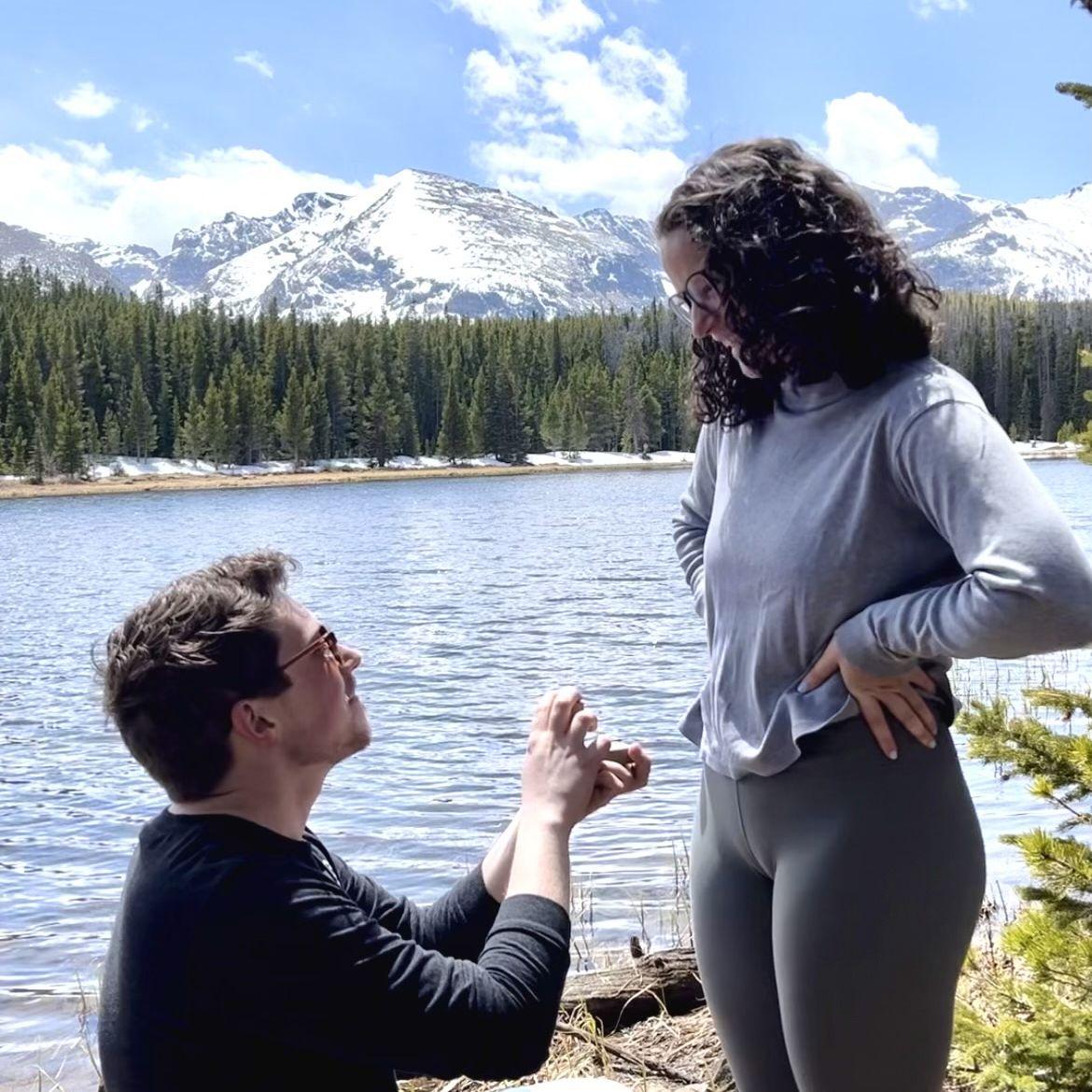He proposed, and she said yes!
