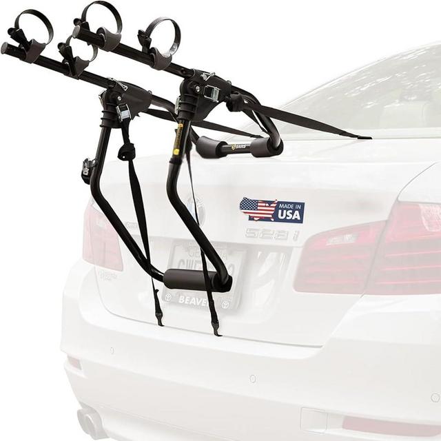 Saris Guardian Trunk Bike Rack – No-Hitch Bicycle Carrier for Car, Sedan, Hatchback, SUV, Van, – Foldable Steel Mount – Easy Installation, American-Made, Fits Up to 3 Bikes (35 lbs Each)